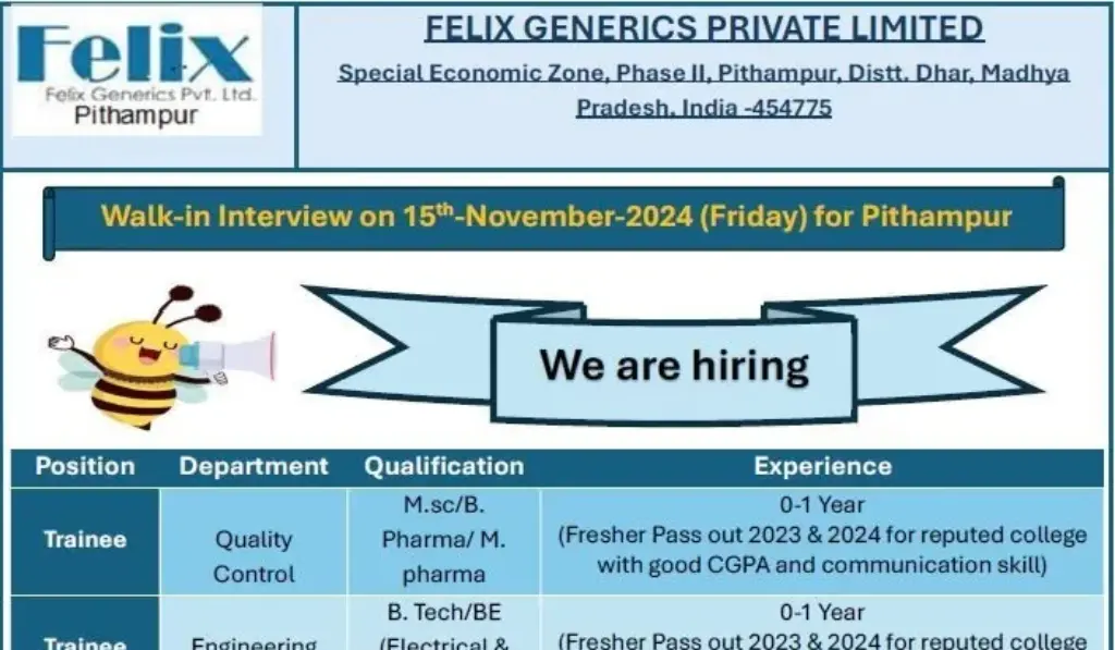 Felix Generics – Walk-In Interview