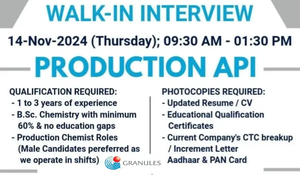 Granules India Walk-In Drive