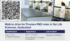 SAI Life Sciences Walk-In Interview