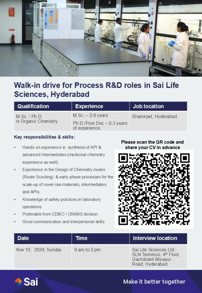 Sai Life Sciences Jobs