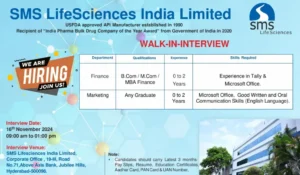 SMS LifeScience Walk In Notification
