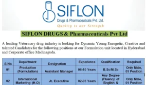 Siflon Pharma Hiring