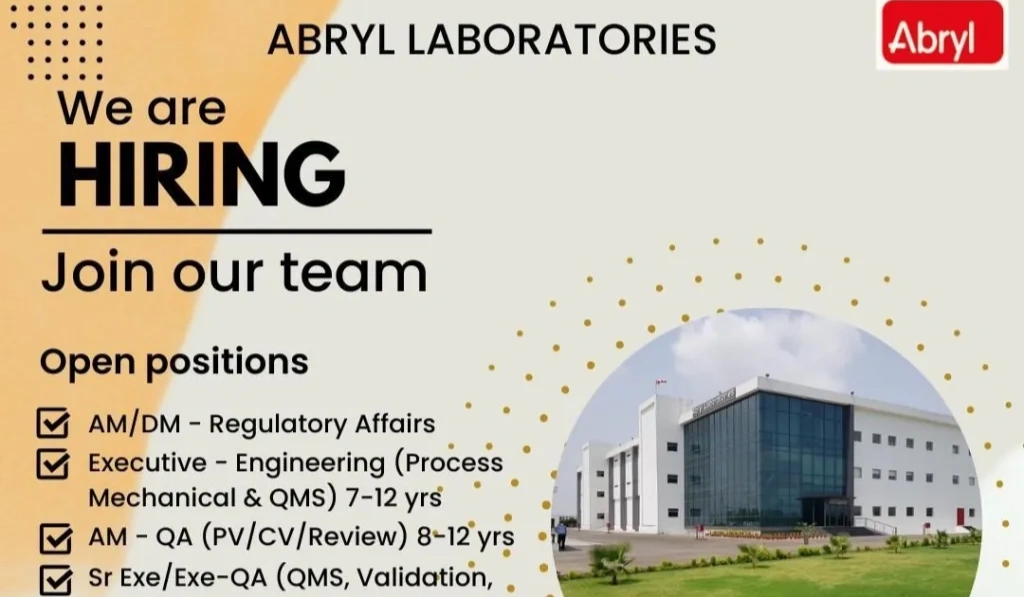Abryl Laboratories – Multiple Job