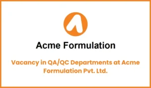 Acme Formulation Job Opportunity