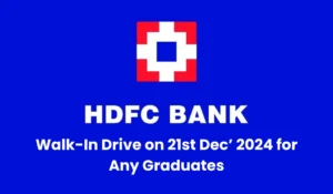 HDFC Bank Urgent Hiring