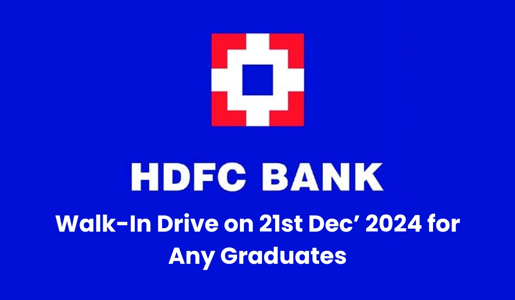 HDFC Bank Urgent Hiring