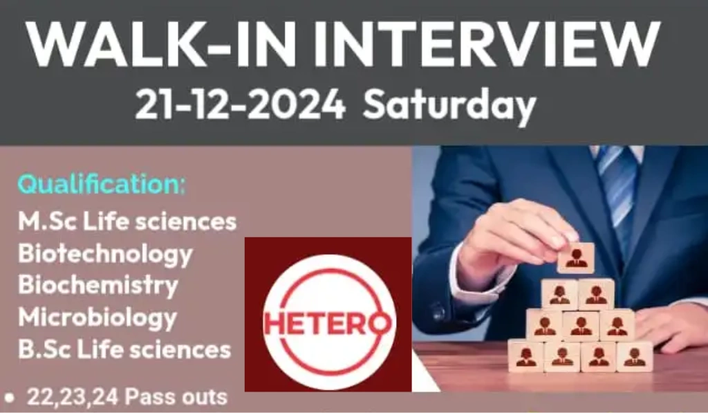 Hetero Drugs Limited Walk In