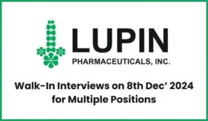 Lupin Limited Walk in Interview
