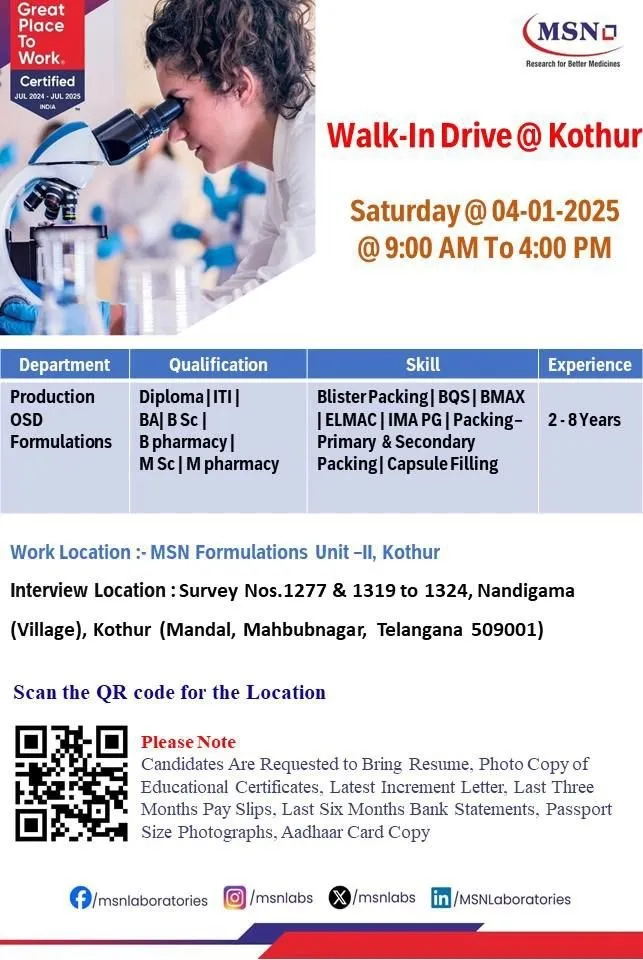MSN Laboratories – Walk-In Drive