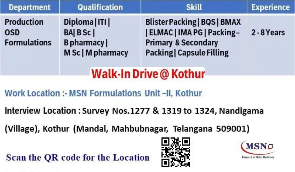 MSN Laboratories – Walk-In Drive