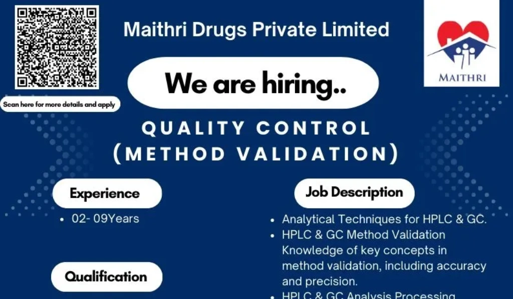 Maithri Drugs Hiring for Quality Control