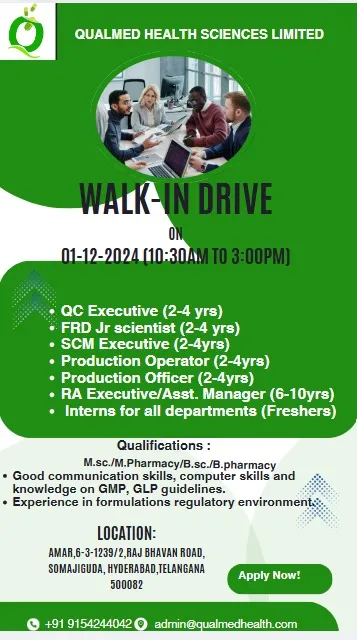 Qualmed Health Sciences Walk-In Interview