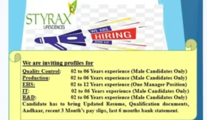 STYRAX Pharma – Walk-In Interview