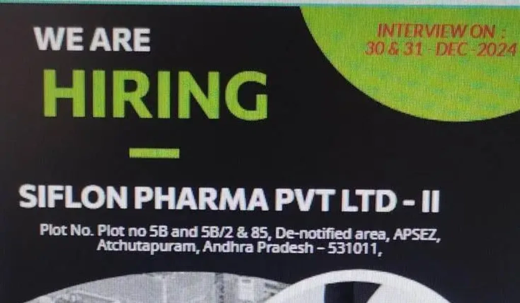 Siflon Pharma Walk-In Interview