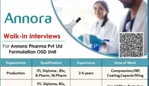 ANNORA Pharma – Walk-In Interview 2025
