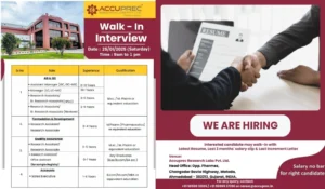 Accuprec Research Labs Walk in Interview
