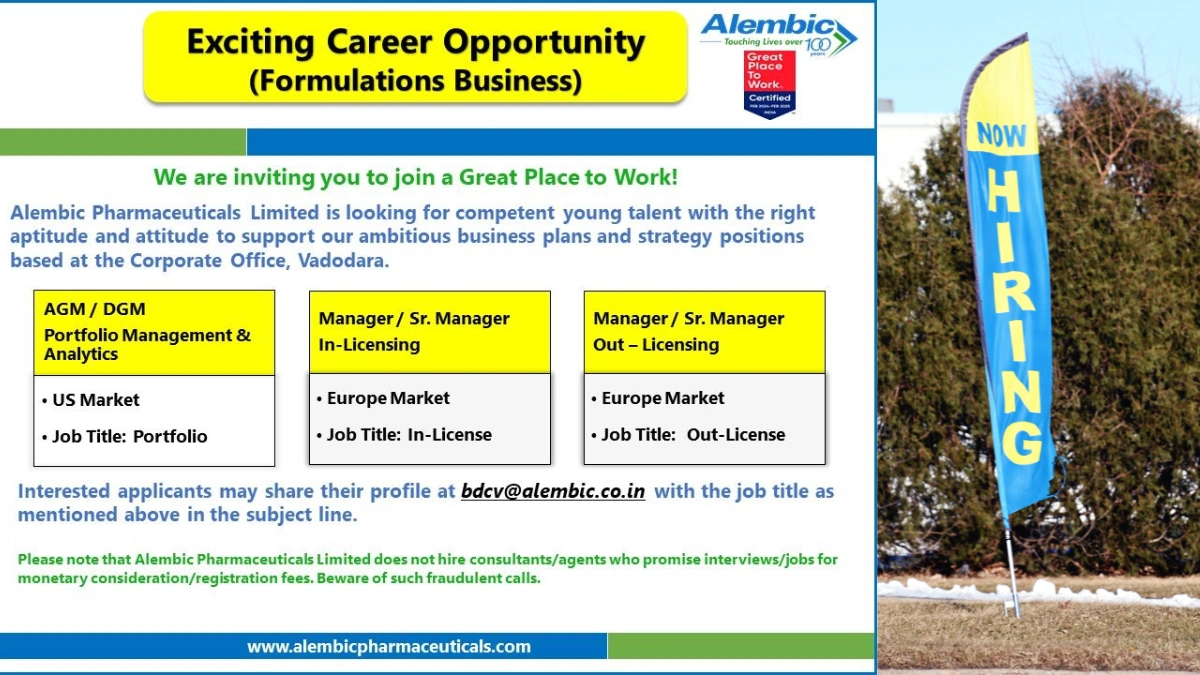 Alembic Pharmaceuticals Limited Hiring Candidates
