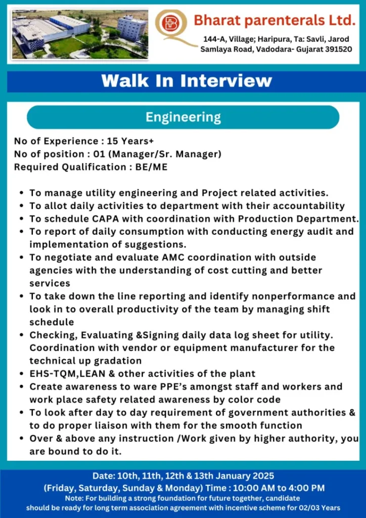 Bharat Parenterals Walk in 4