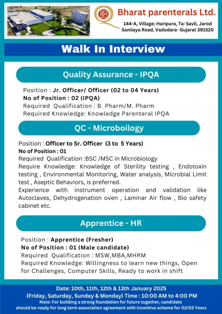 Bharat Parenterals Walk in 2