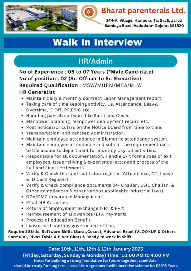 Bharat Parenterals Walk in