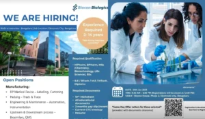 Biocon Biologics – Walk-In Interview for Multiple Roles