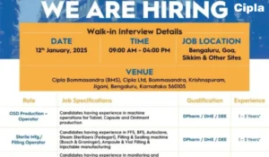 Cipla Job Opportunity