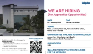 Cipla Opportunity for Apprentice