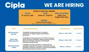 Cipla Walk in Drive in Multiple Locations