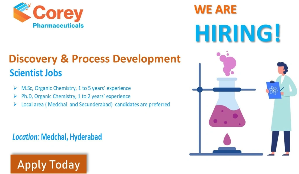 Corey Pharmaceuticals - Hiring for Discovery & Process Development department