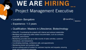 Eurofins Genomics Hiring Project Management Executive