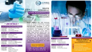 Gowrie Research – Walk-In Interview for Multiple Positions