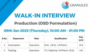 Granules India Ltd – Walk-In Drive