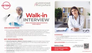 Hetero Labs Limited – Walk-In Interviews for AR&D