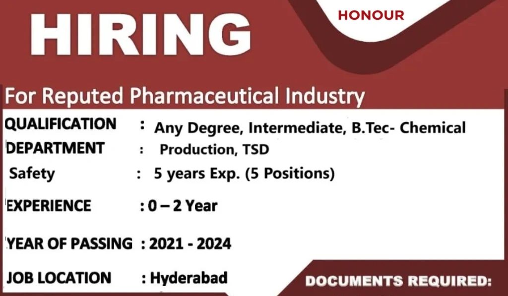 Honour Lab Limited – Walk-In Interviews