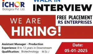 ICHOR Biologics – Walk-In Interview Notification