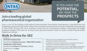 Intas Pharmaceuticals – Walk-In Drive for QA