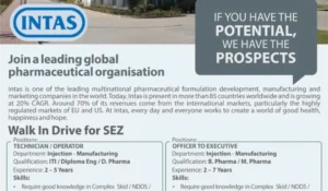Intas Pharmaceuticals – Walk-In Interview