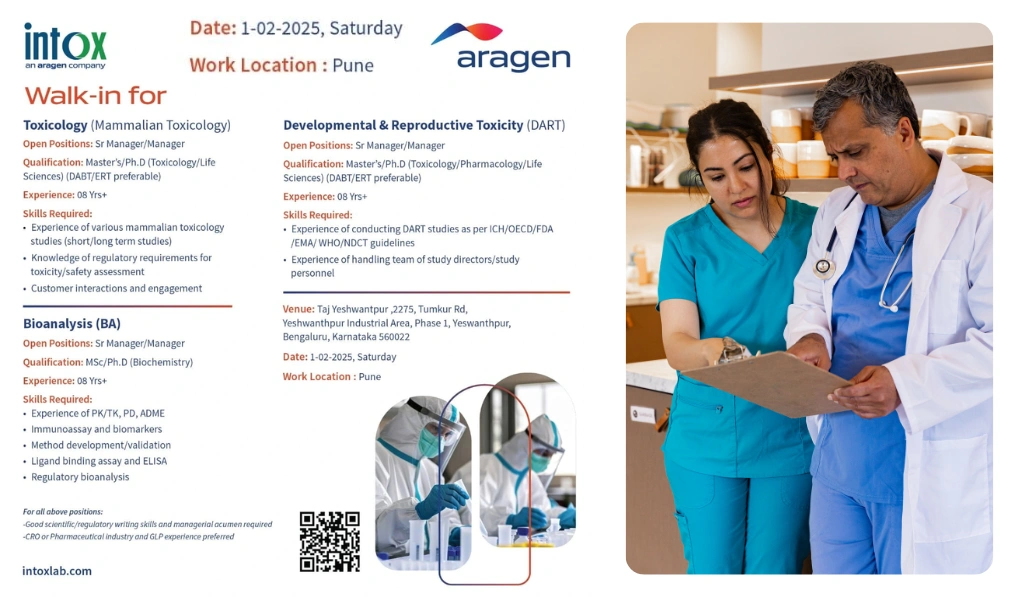 Intox (An Aragen Company) Hiring Sr Manager & Manager