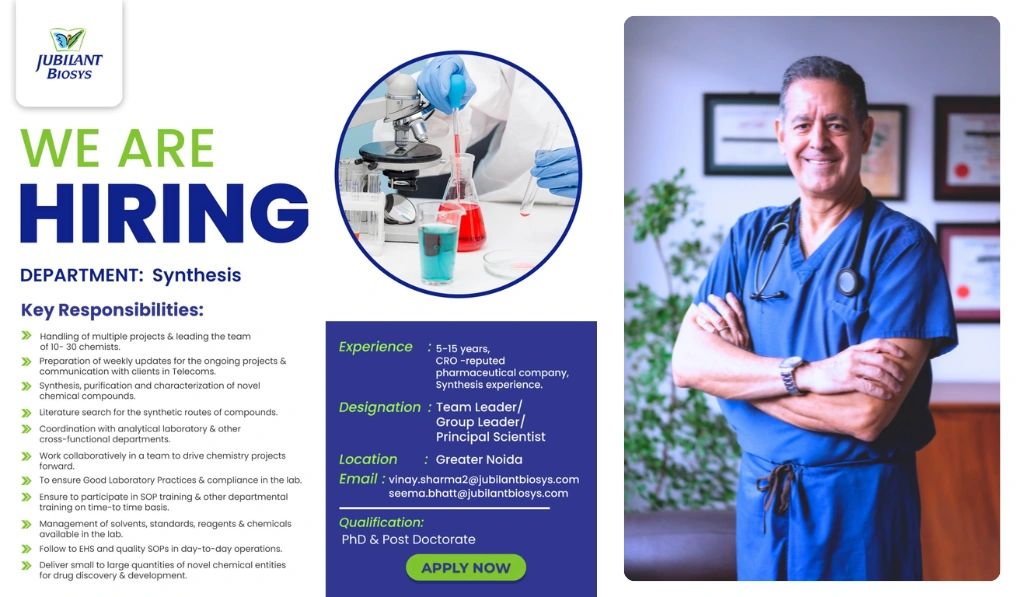 Jubilant Biosys is Hiring CRO