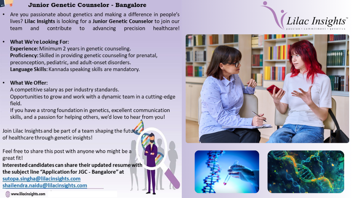 Lilac Insights Hiring – Junior Genetic Counselor (Bangalore)