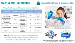 Mangalam Drugs and Organics Limited Hiring Notification