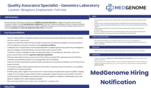 MedGenome Is Hiring A Quality Assurance Specialist
