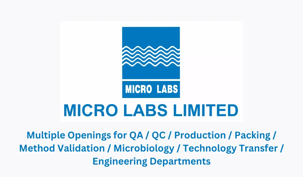 Micro Labs Limited Hiring Graduates
