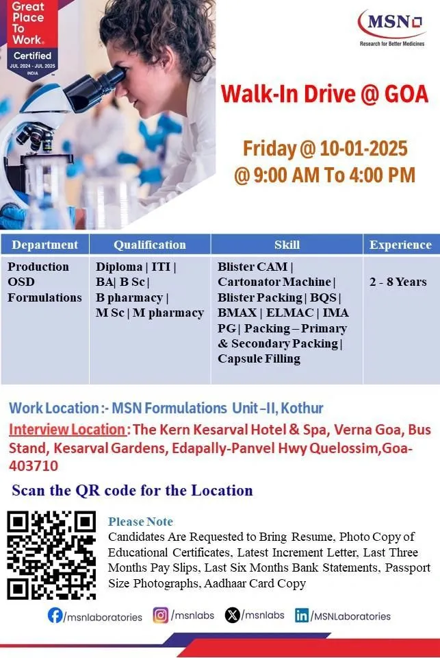 MSN LABS – Walk-In Drive