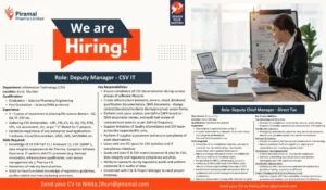 Piramal Pharma Hiring Deputy Manager