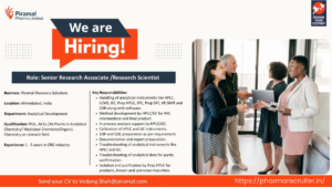 Piramal Pharma Limited – Hiring Senior Research Associate and Research Scientist