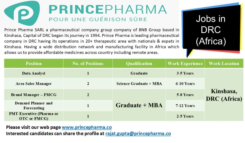 Prince Pharma Hiring for Multiple Position