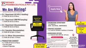 REDNEX Pharmaceuticals Is Hiring Candidates for QA, QC, Production and Engineering Departments
