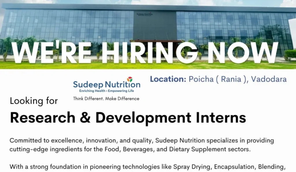 Sudeep Nutrition – Internship Opportunity Notification