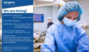 Syngene Hiring Notification